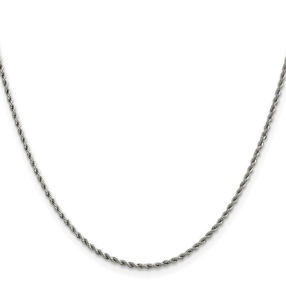 1.5mm Stainless Steel Rope Chain Necklace, 22 Inch - Picture 2 of 5